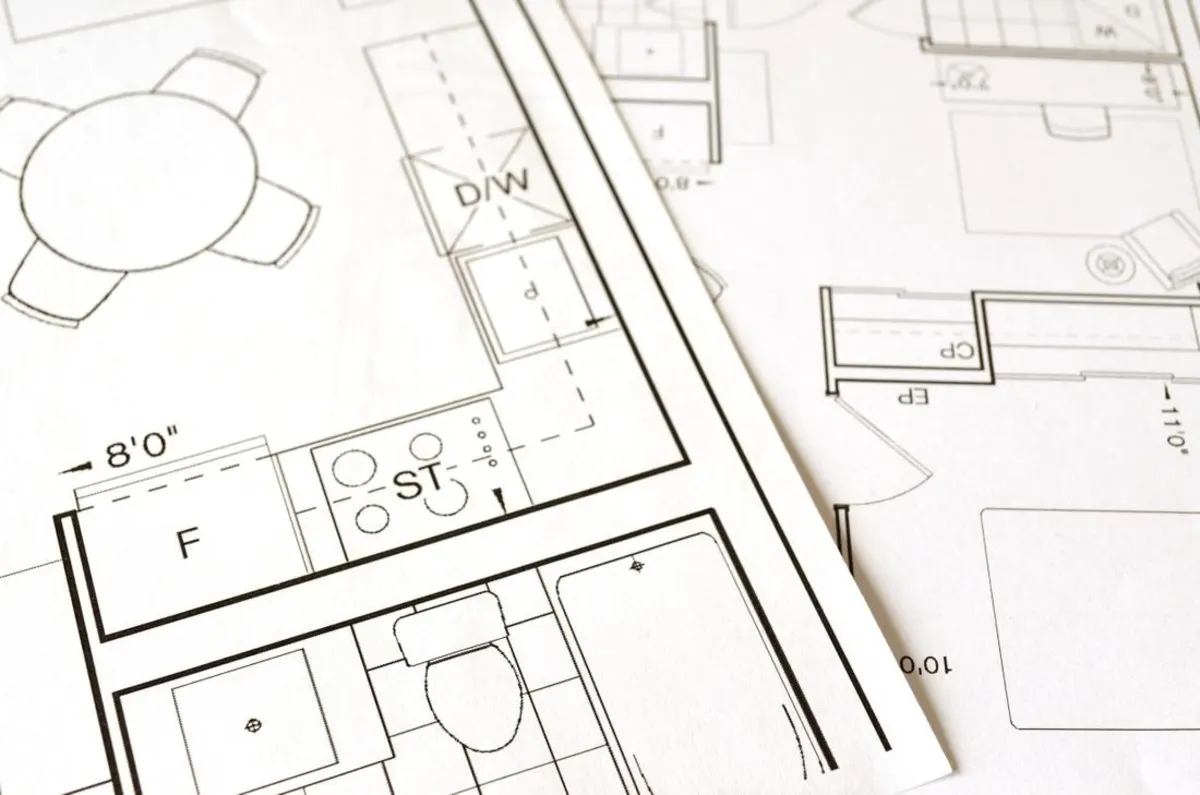 A dimensioned floor plan drawing