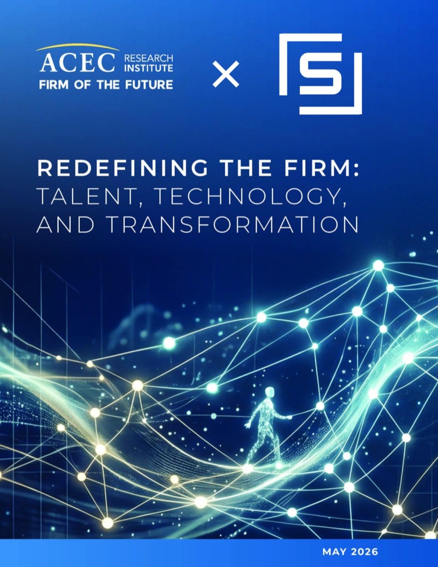 ACEC Research Institute Firm of the Future report cover: Redefining the Firm — Talent, Technology, and Transformation, in partnership with Structured AI